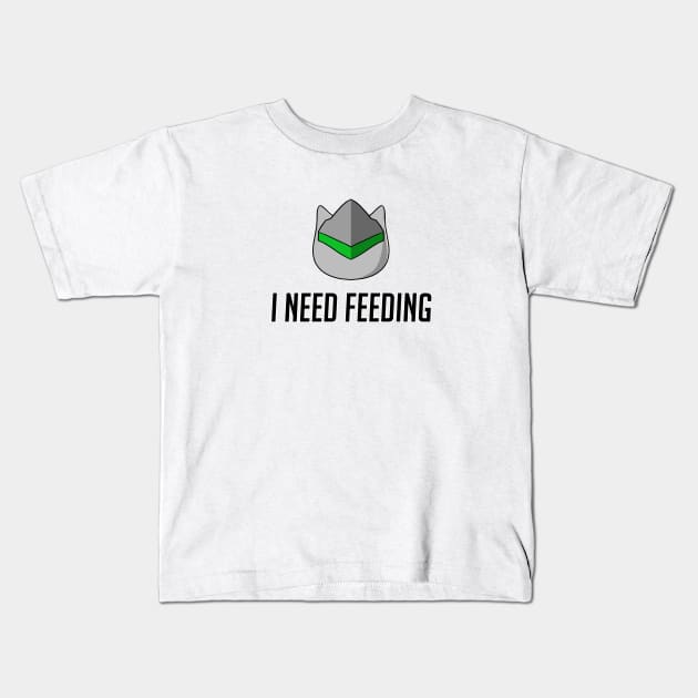 Kittenji "I need feeding" - Katsuwatch Kids T-Shirt by dillongoo